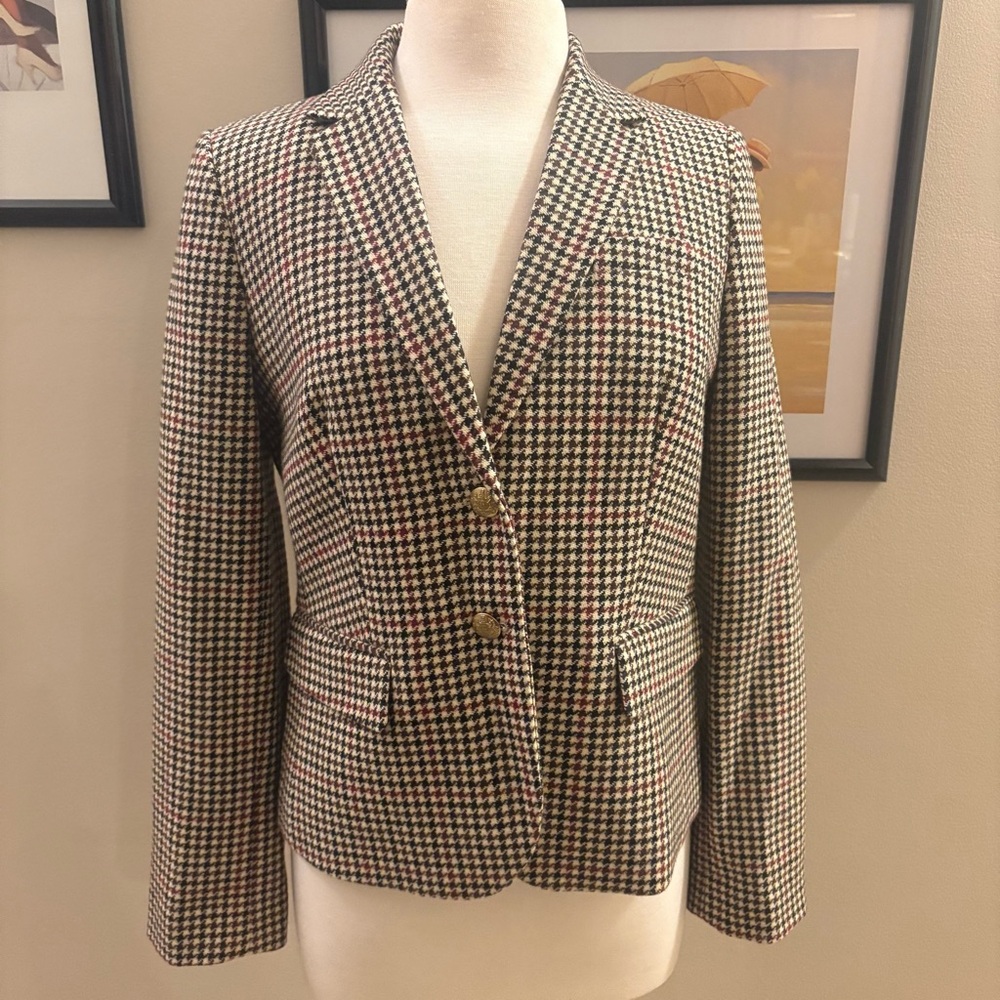 J.Crew Houndstooth Plaid Blazer